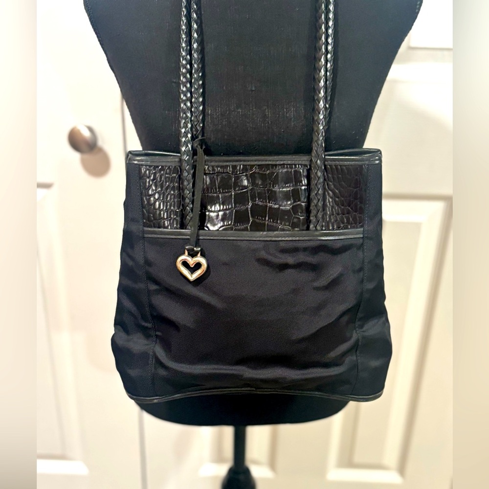 Brighton Vintage Croc embossed Nylon Tote shoulder bag